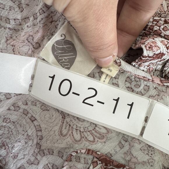 Lilka Dress Womens Extra Small Pink White Paisley Boho Mini Anthropologie - Picture 4 of 9